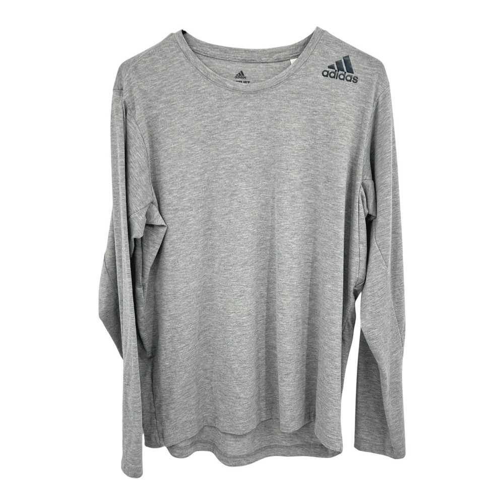 Adidas Freelift Long Sleeve Shirt M Gray Climalite Stretch Workout Athleisure